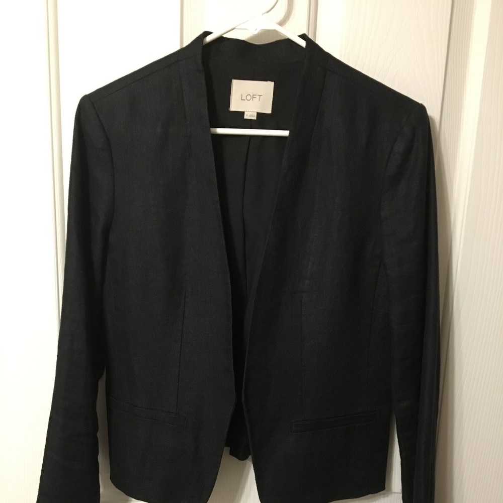 Ann Taylor LOFT Cropped Linen Blazer